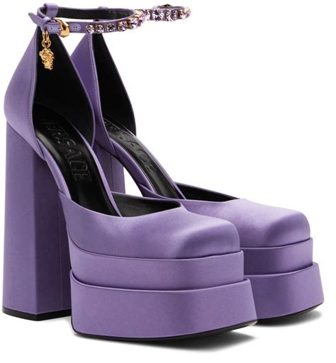 purple versace heels